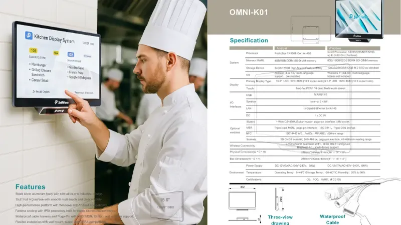 Our KDS hardware for restaurants