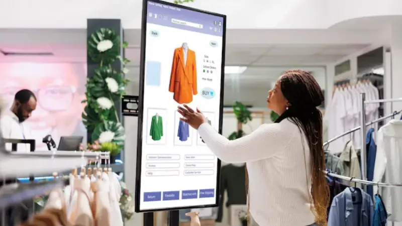 A huge digital kiosk advertising brand products