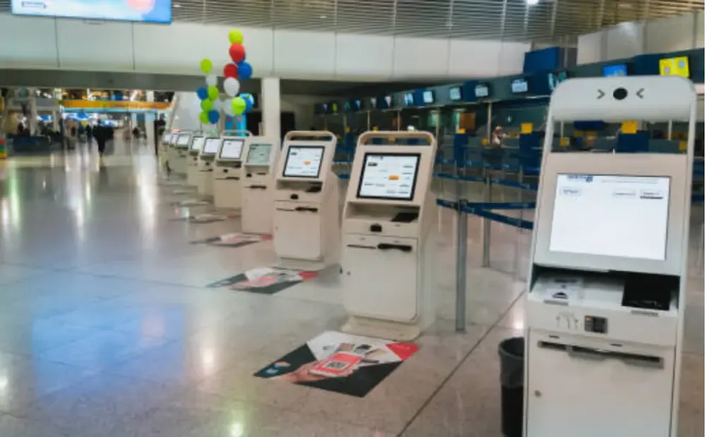 Self-check-in kiosk at airport