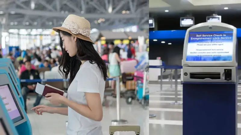 The advanced technology of the airport kiosk