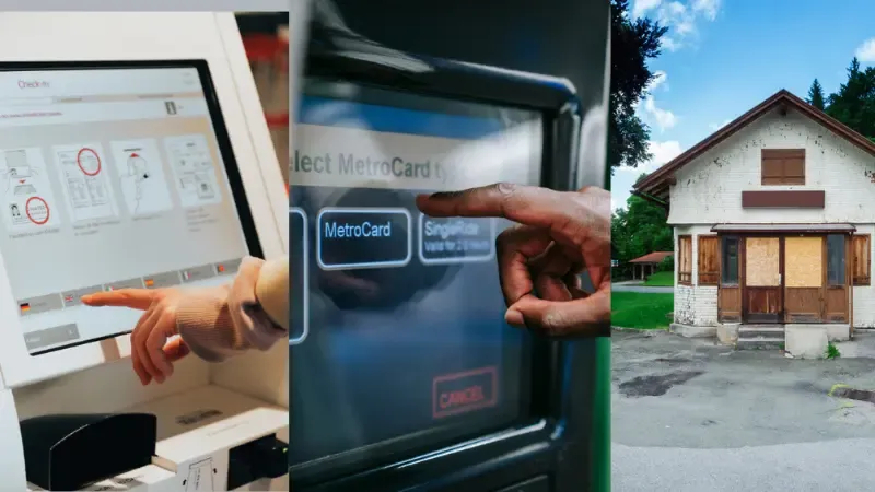 Three different types of digital kiosks