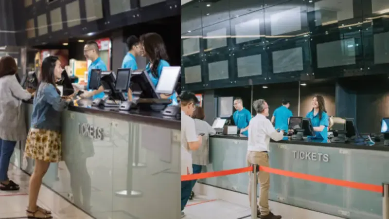 Ticketing Kiosk placed in cinema theaters