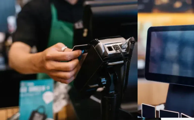 a customer using a POS machine, swiftforce