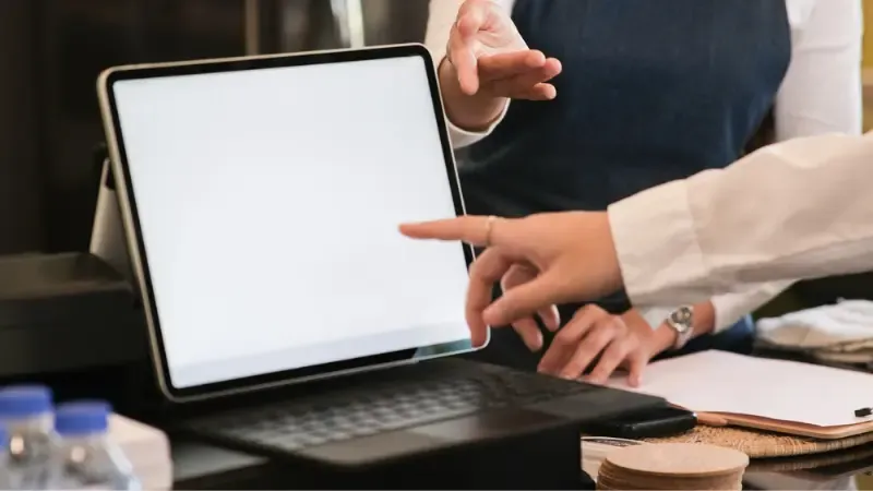 a customer using a POS