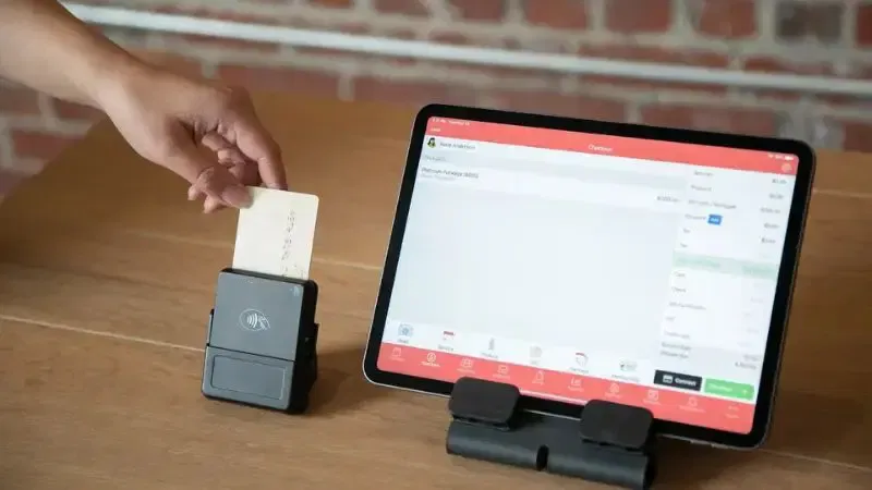 a customer using an AI smart POS