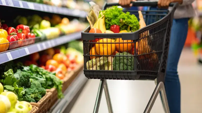 smart cart in a grocery shop