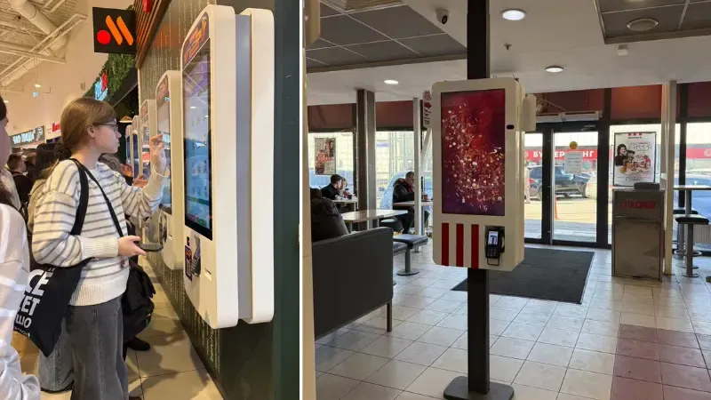 use self-service kiosk to order snack