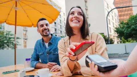 A business that has contactless payment in place