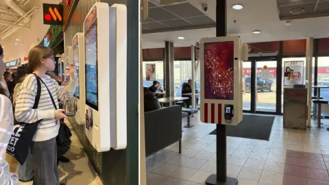 use self-service kiosk to order snack