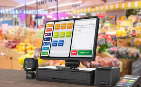 A POS system operating in a retail store