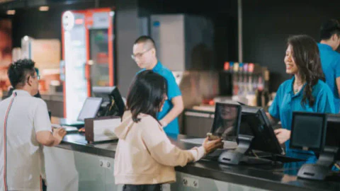 Customers are using cinema kiosks