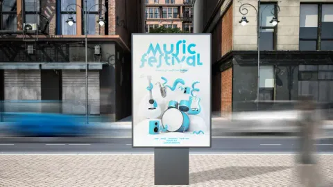 Digital Kiosk promoting a music festival
