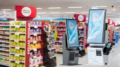 Self-service machines in supermarkets