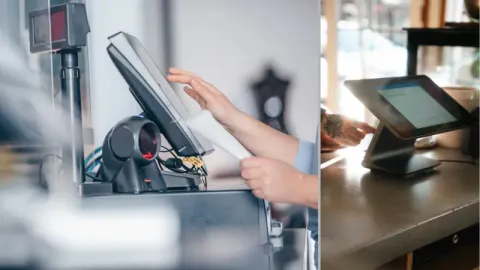 Two different types of POS hardware placed in stores