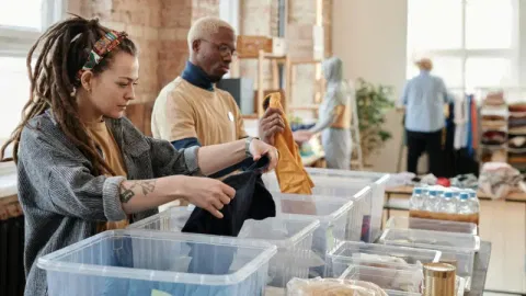 people working at a church